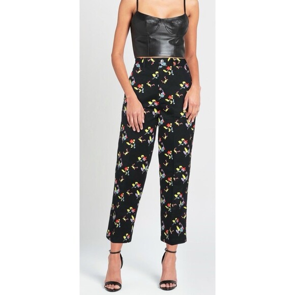 OBEY WomensPants Trousers Size 27 black casual Floral Relaxed Skater